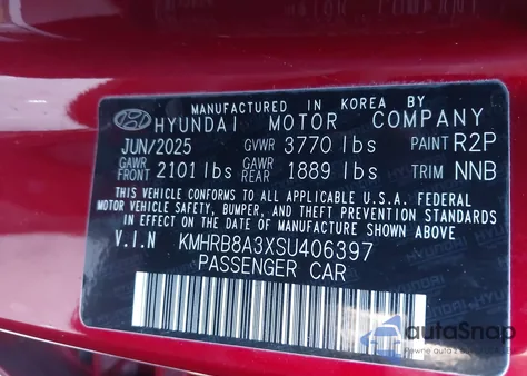 2025 Hyundai Venue Se z USA, uszkodzony, nr VIN KMHRB8A3XSU406397